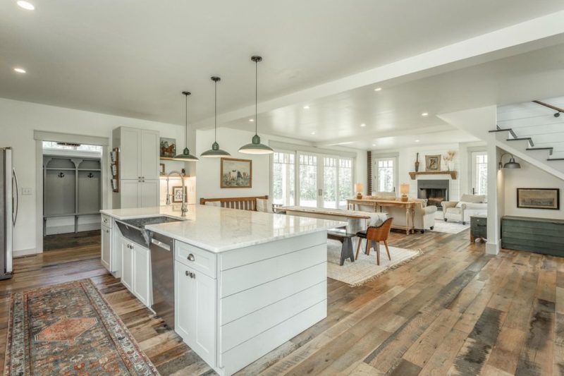 kitchen in open concept farmhouse