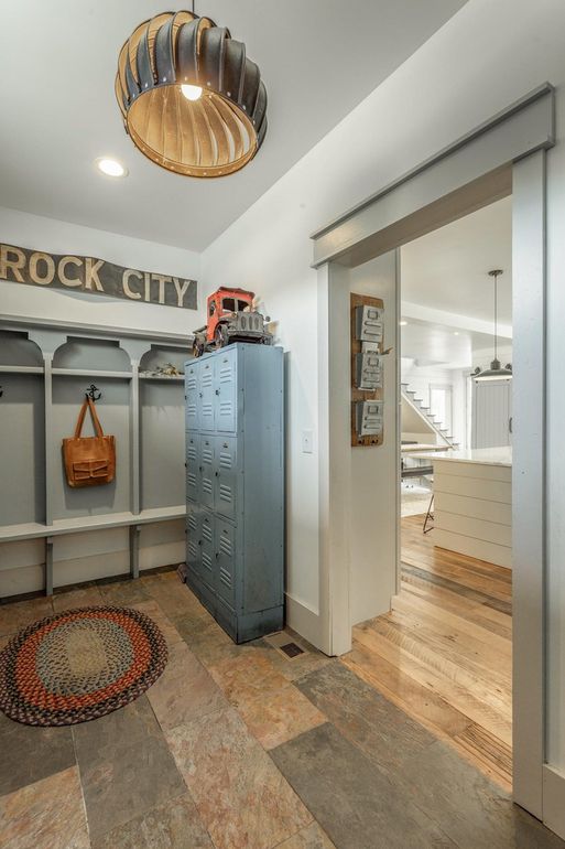 large mudroom in farmhouse