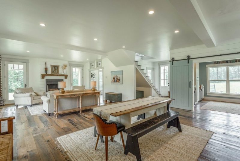 open concept dining and family room farmhouse