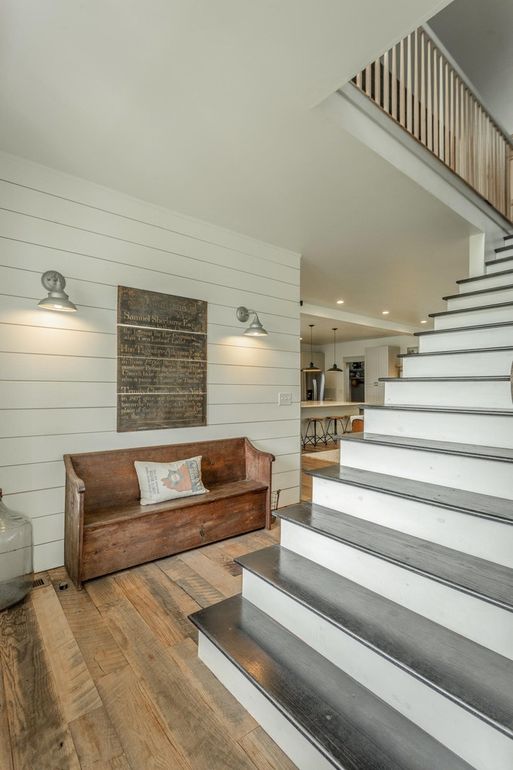 staircase in modern farmhouse