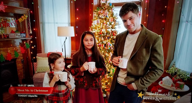 Hallmark movie Holly and Ivy living room at Christmas